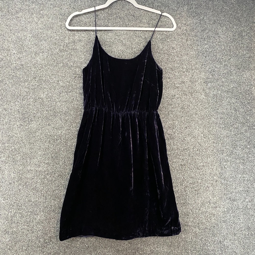 J Crew Dress Womens 2 Silk Purple Velvet Sleeveless Whimsigoth Fairy Grunge Vamp